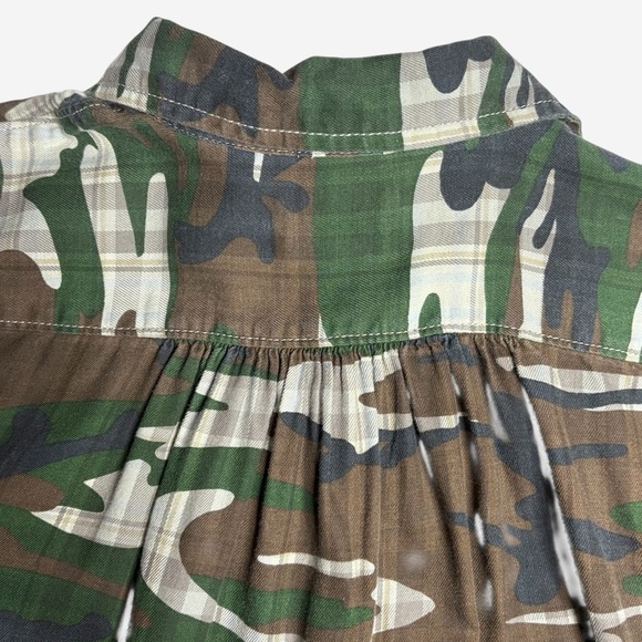 Denim & Supply Ralph Lauren Womens Shirt Size S Camo Over Plaid Button Front - Picture 5 of 12